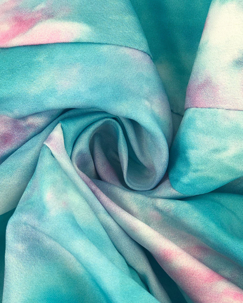 BLUE FANTASY TIE-DYE MESH DRESS - BLUE main image 1