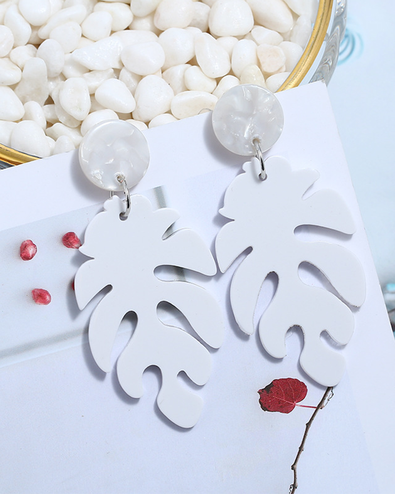 Tropical Palm Leaf Earrings