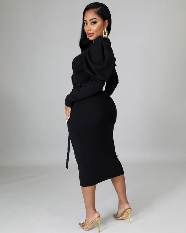 Elegant long sleeve slim dress