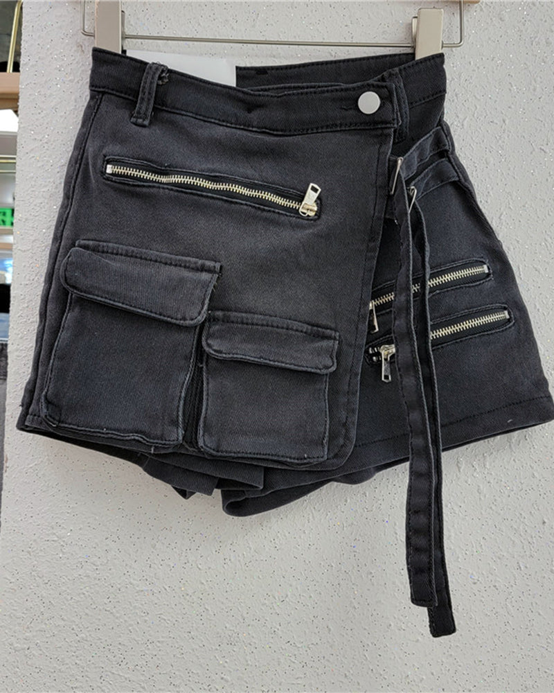 The “Denim Zipper” Skort