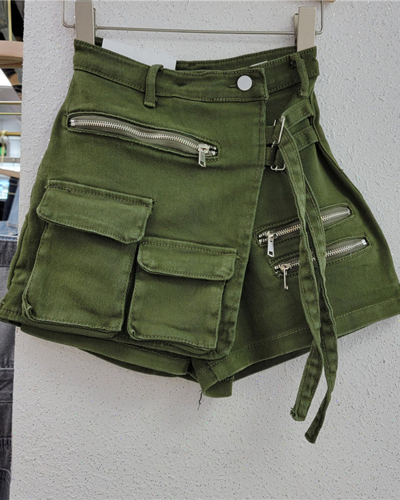 The “Denim Zipper” Skort
