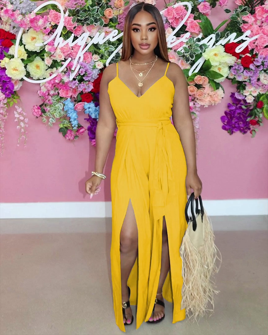 Solid Color Casual Jumpsuit