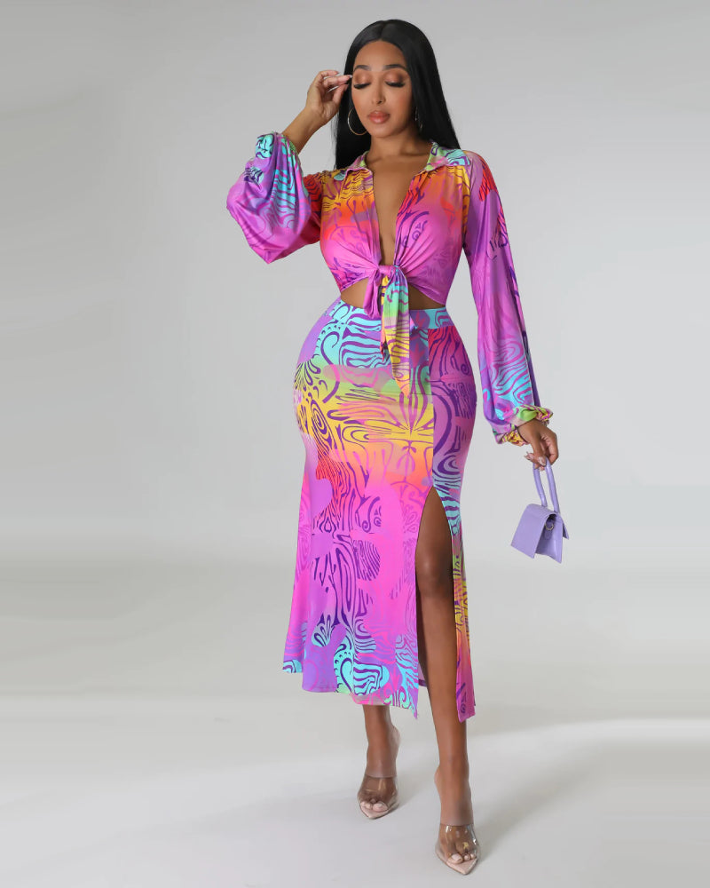 Water Ripple Skirt Set
