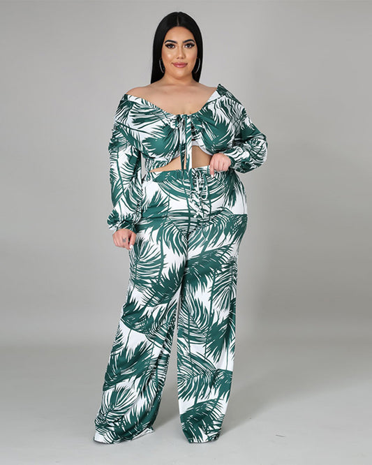 The Patricia Palm Leaf Pant Set