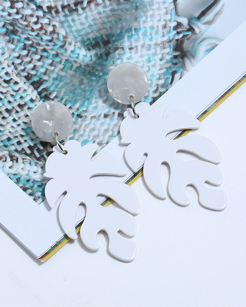 Tropical Palm Leaf Earrings