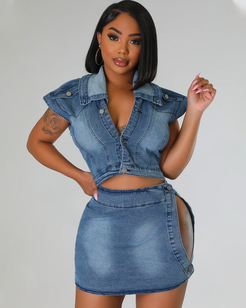 Denim Split Set – Sassy2