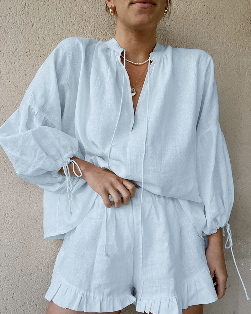Parisian Linen Short Set