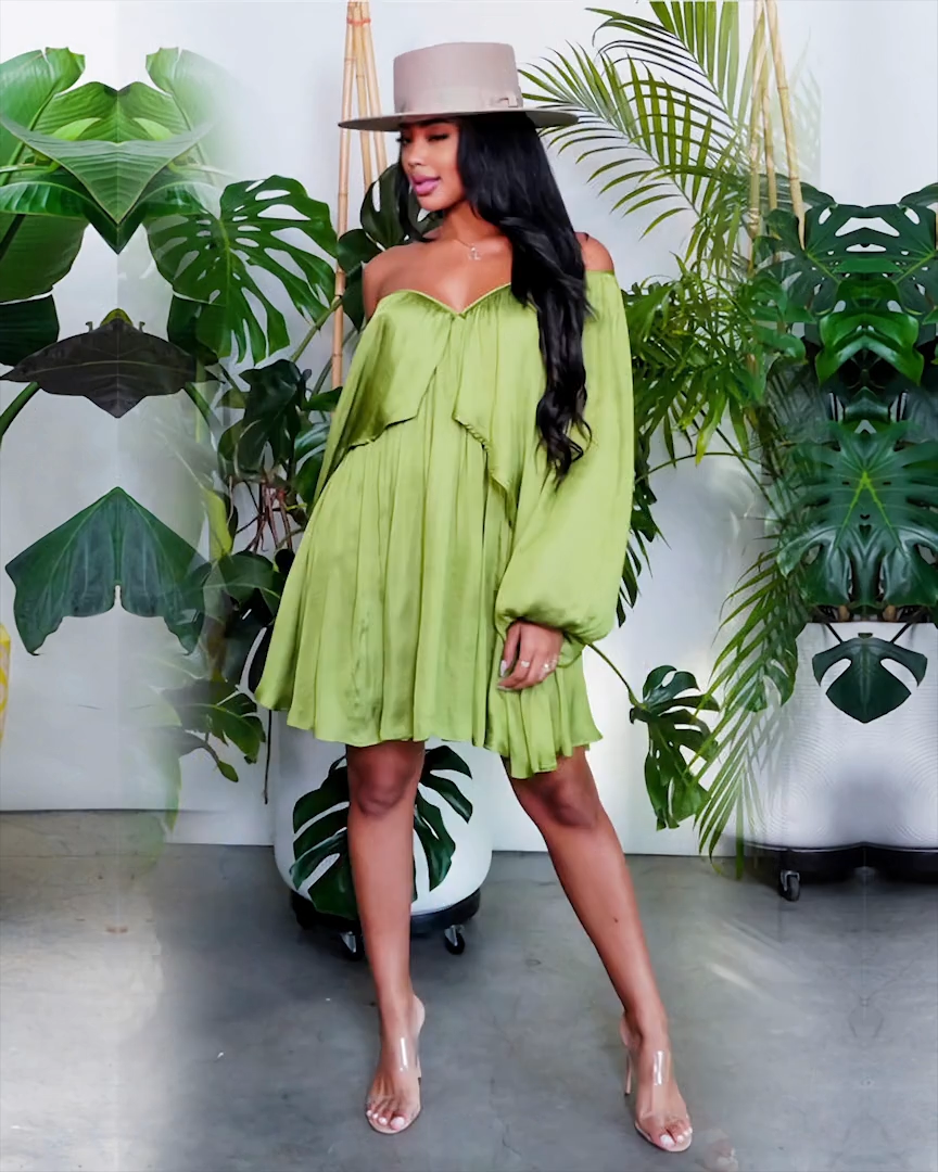 Shirred Mini Dress