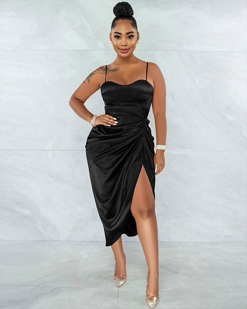IVORY SATIN BALCONY CORSET DRESS