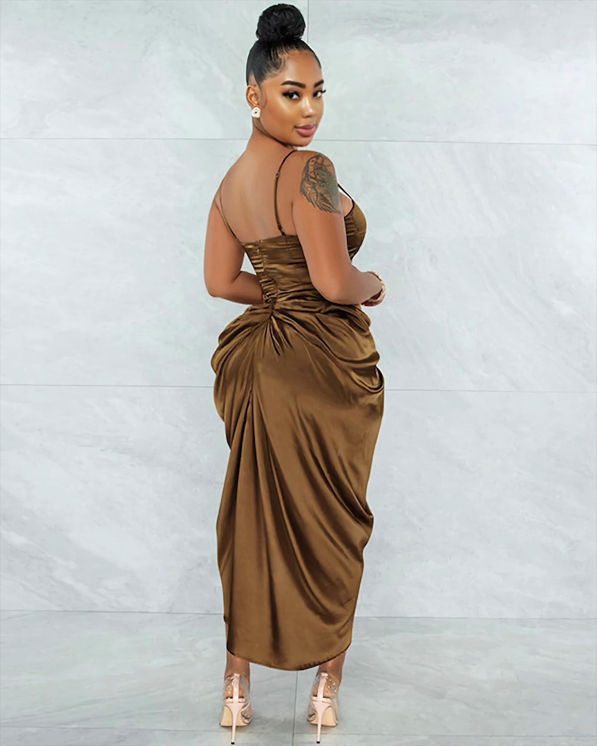 SATIN BALCONY CORSET DRESS
