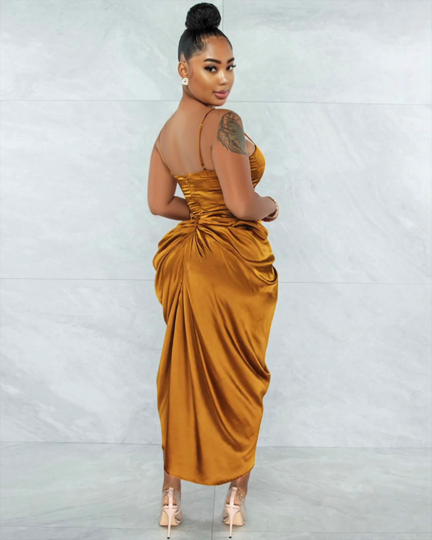 SATIN BALCONY CORSET DRESS