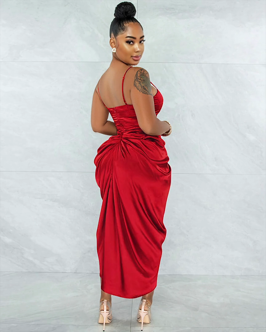 SATIN BALCONY CORSET DRESS