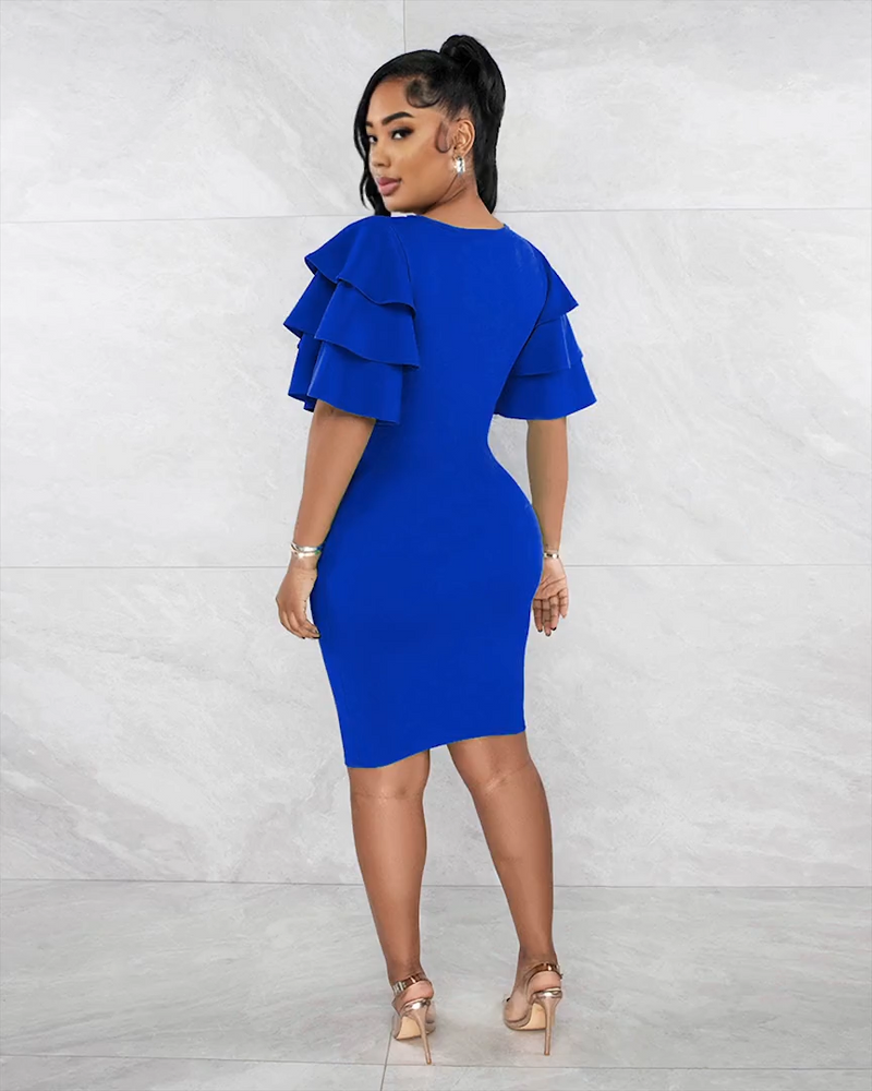 Ruffle sleeve dress – Sassy2