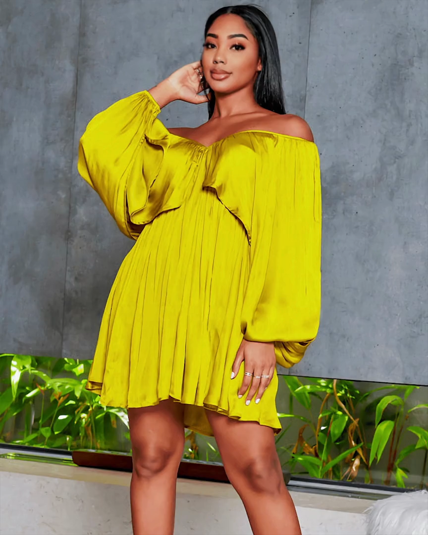 Shirred Mini Dress