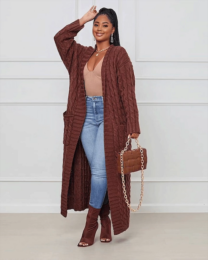 Lenyx Knit Cardigan Timber Brown Melange