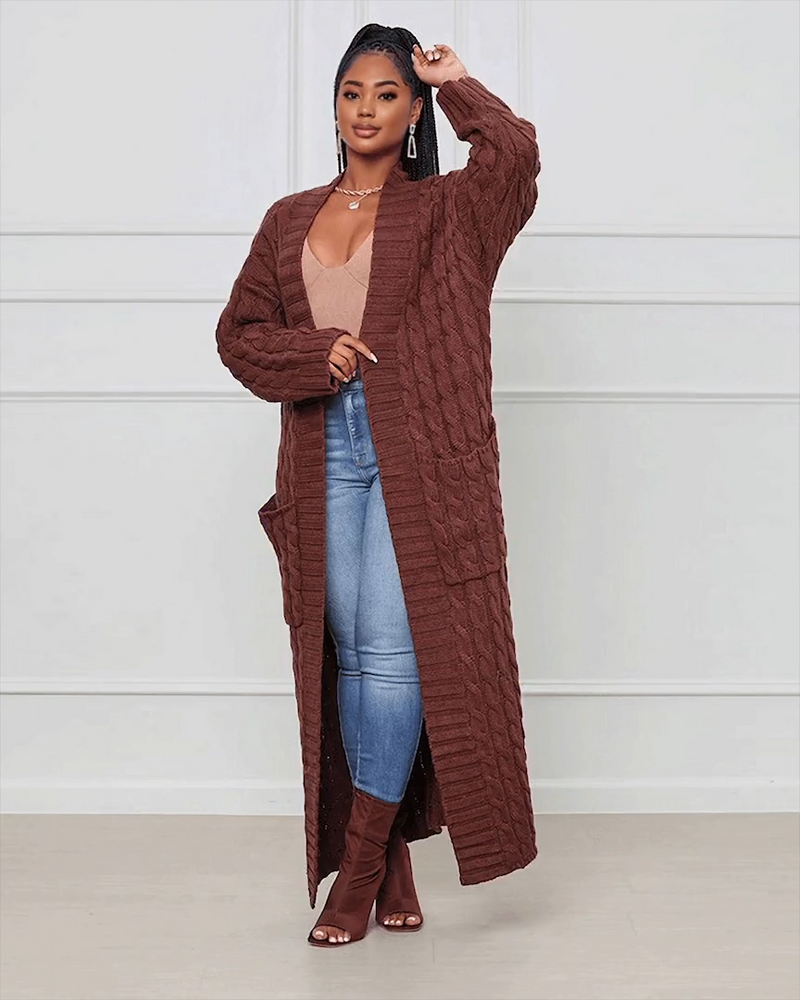 Lenyx Knit Cardigan Timber Brown Melange