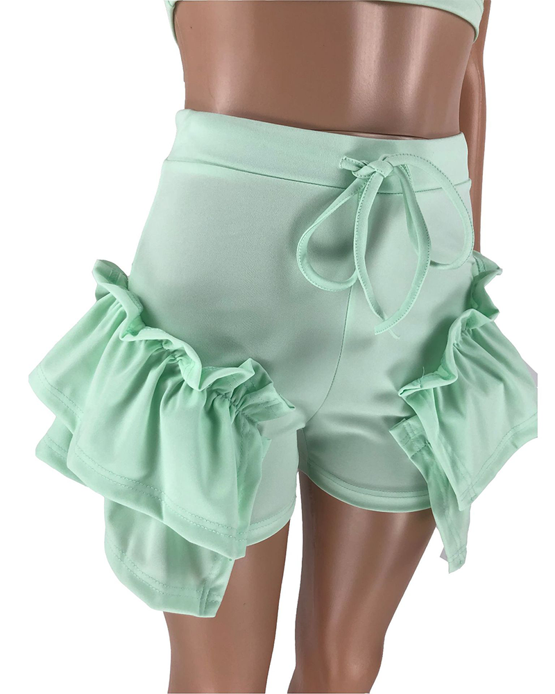 Cusmaan Floral Ruffle Pants Set