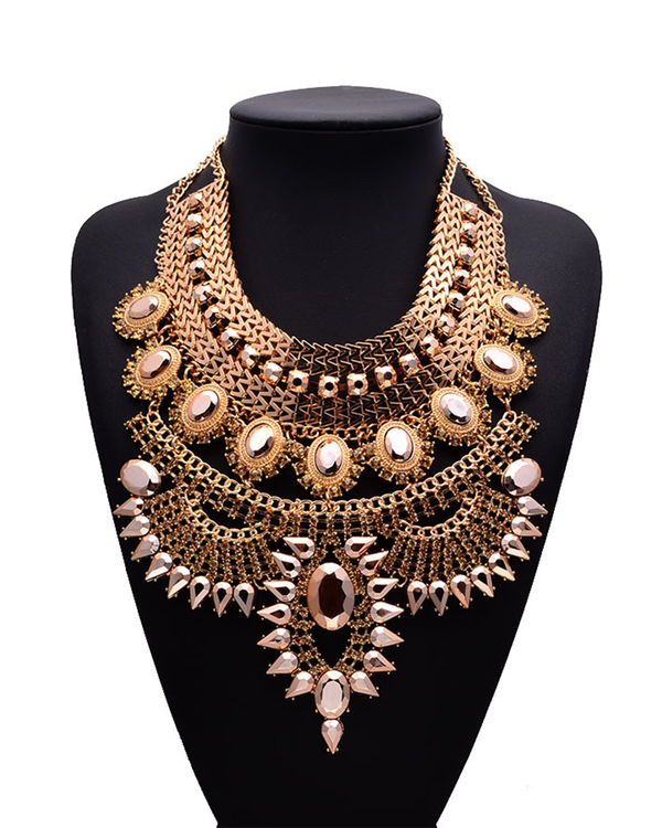Floral Jeweled Choker Necklace