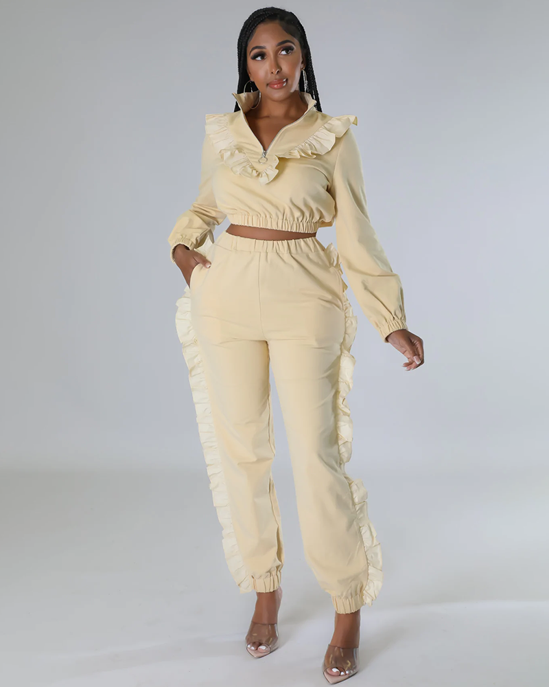 Ruffled Moments Pant Set
