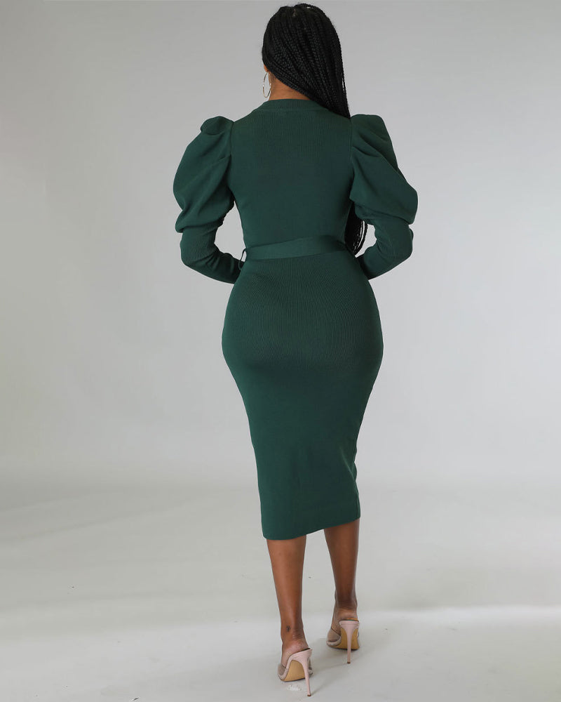 Elegant long sleeve slim dress