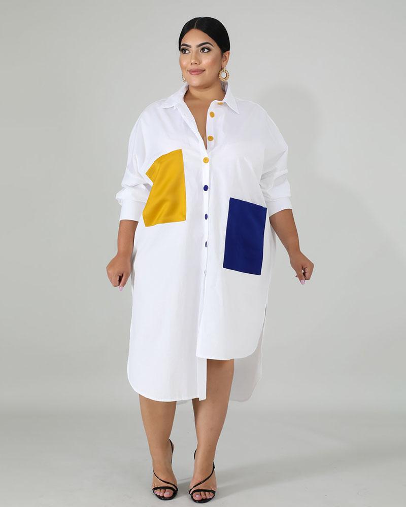 Blocks Tunic Plus Size Dress - Girlsintrendy, Girls In Trendy