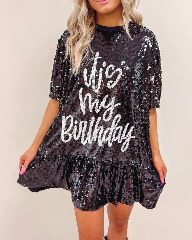 It’s My Birthday Sequin Ruffle Dress – Sassy2